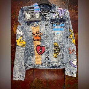 Reason Brand Hand-Painted Jean Jacket